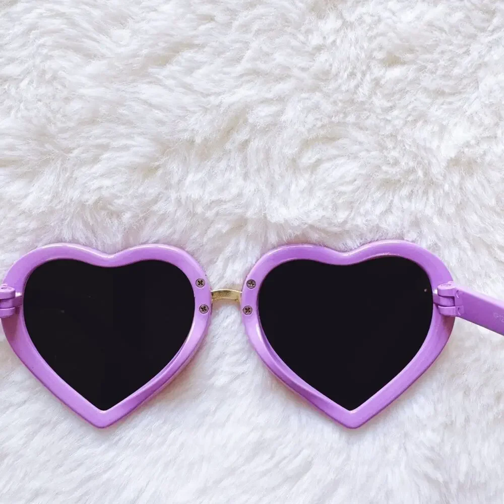 Pixie Purple Girl Heart-shape Sunglasses